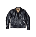 Men's Sports Rider Leather Jacket - Black Waist Buckle