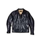 Men's Sports Rider Leather Jacket - Black Waist Buckle