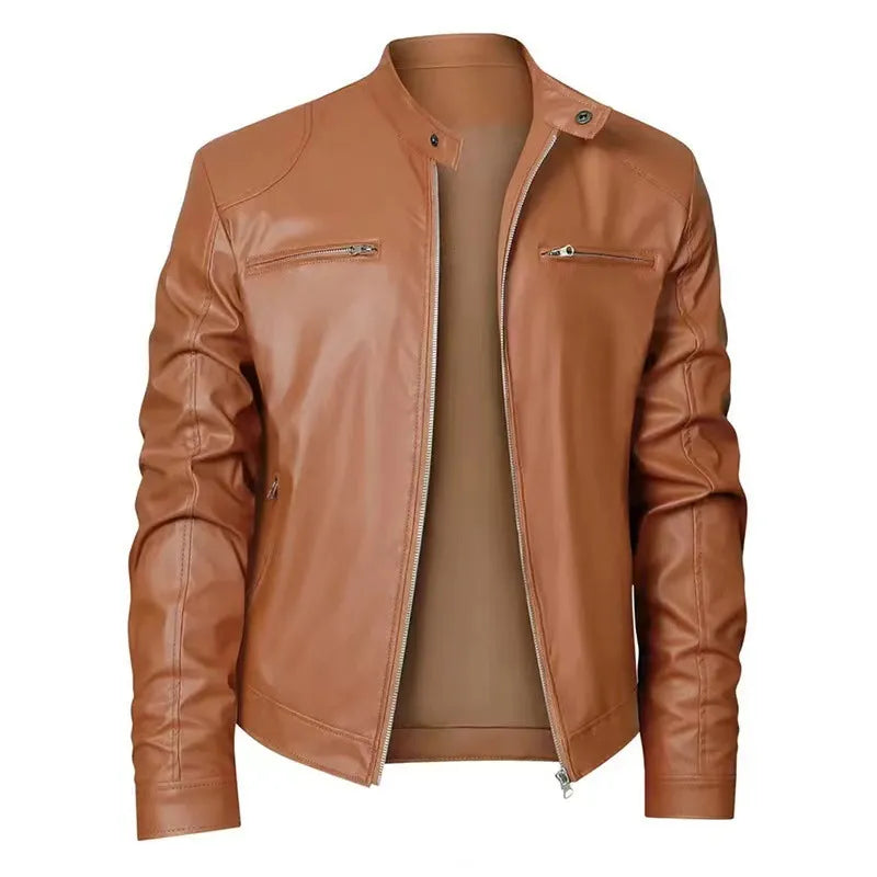 Joren™ | Timeless Leather Zip-Up Jacket