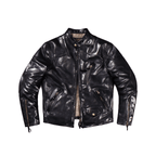 Men's 1900s Motorcycle Leather Jacket - Black Horsehide