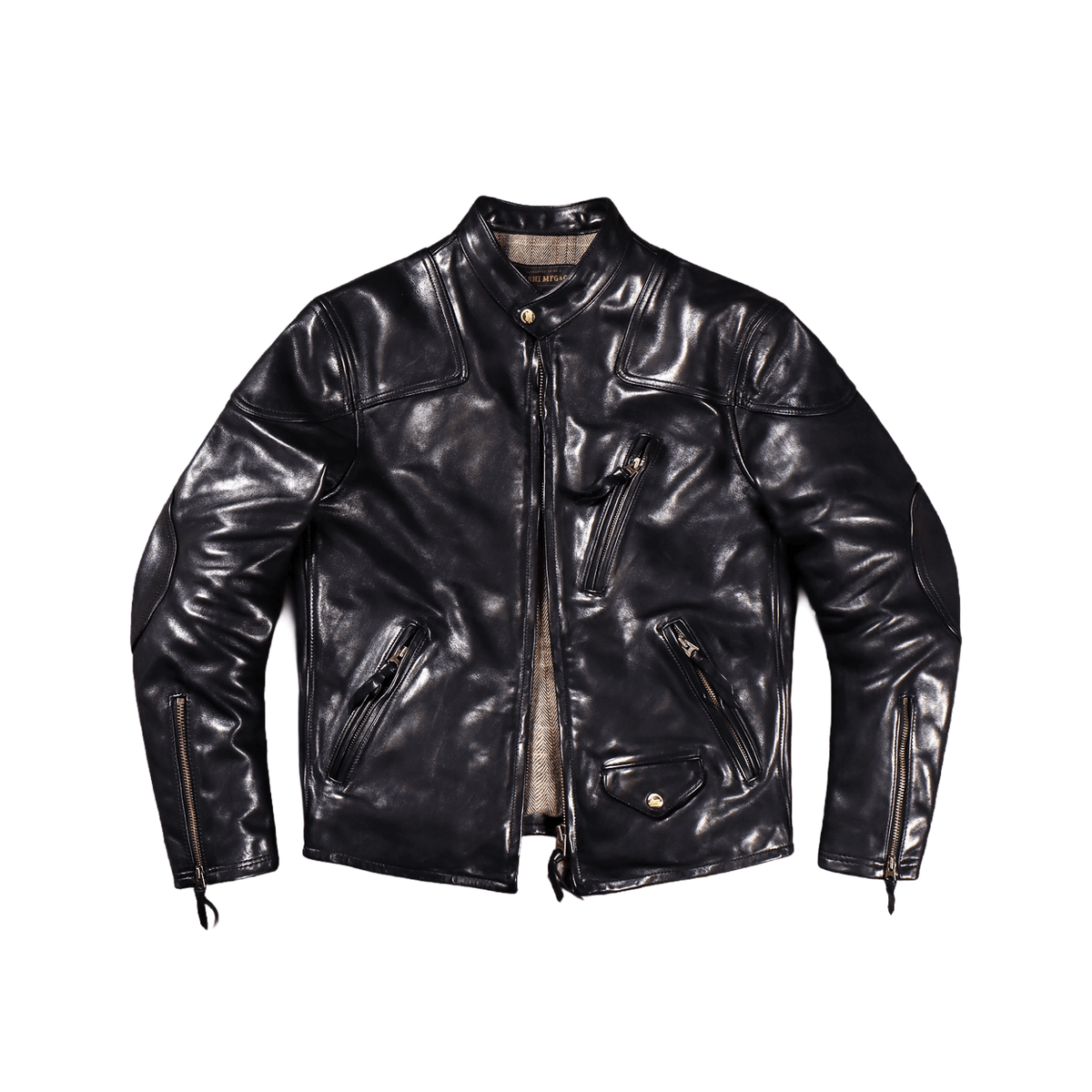 Men's 1900s Motorcycle Leather Jacket - Black Horsehide
