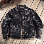 Men's Leather Jacket - Black Horsehide