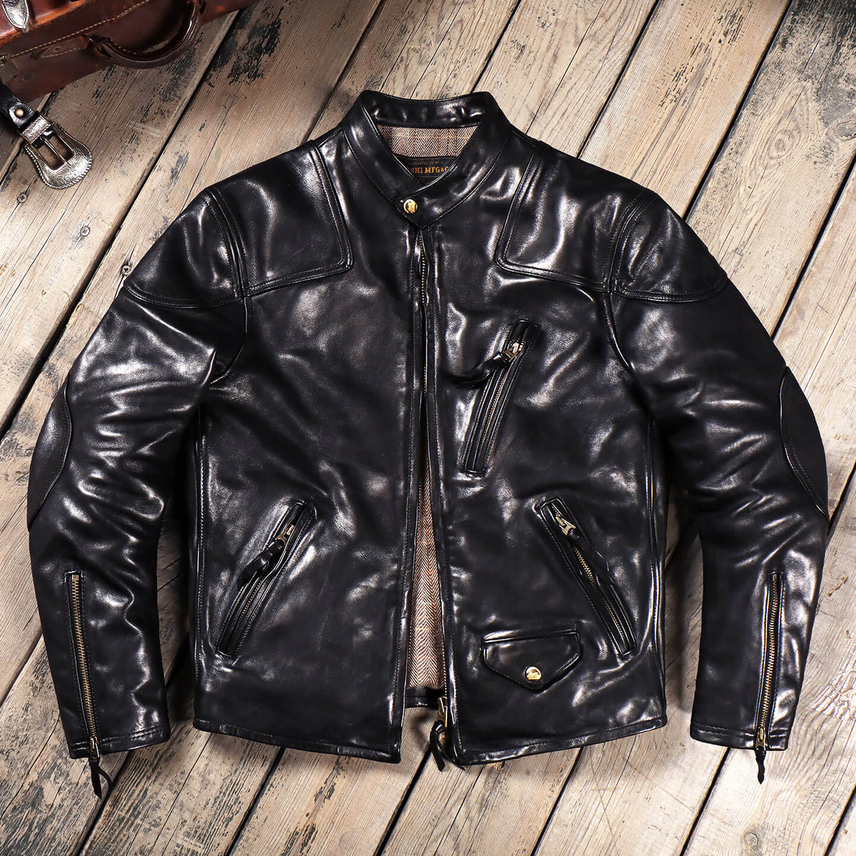 Men's Leather Jacket - Black Horsehide