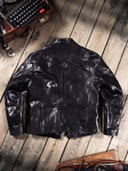 Men's Leather Jacket - Black Horsehide