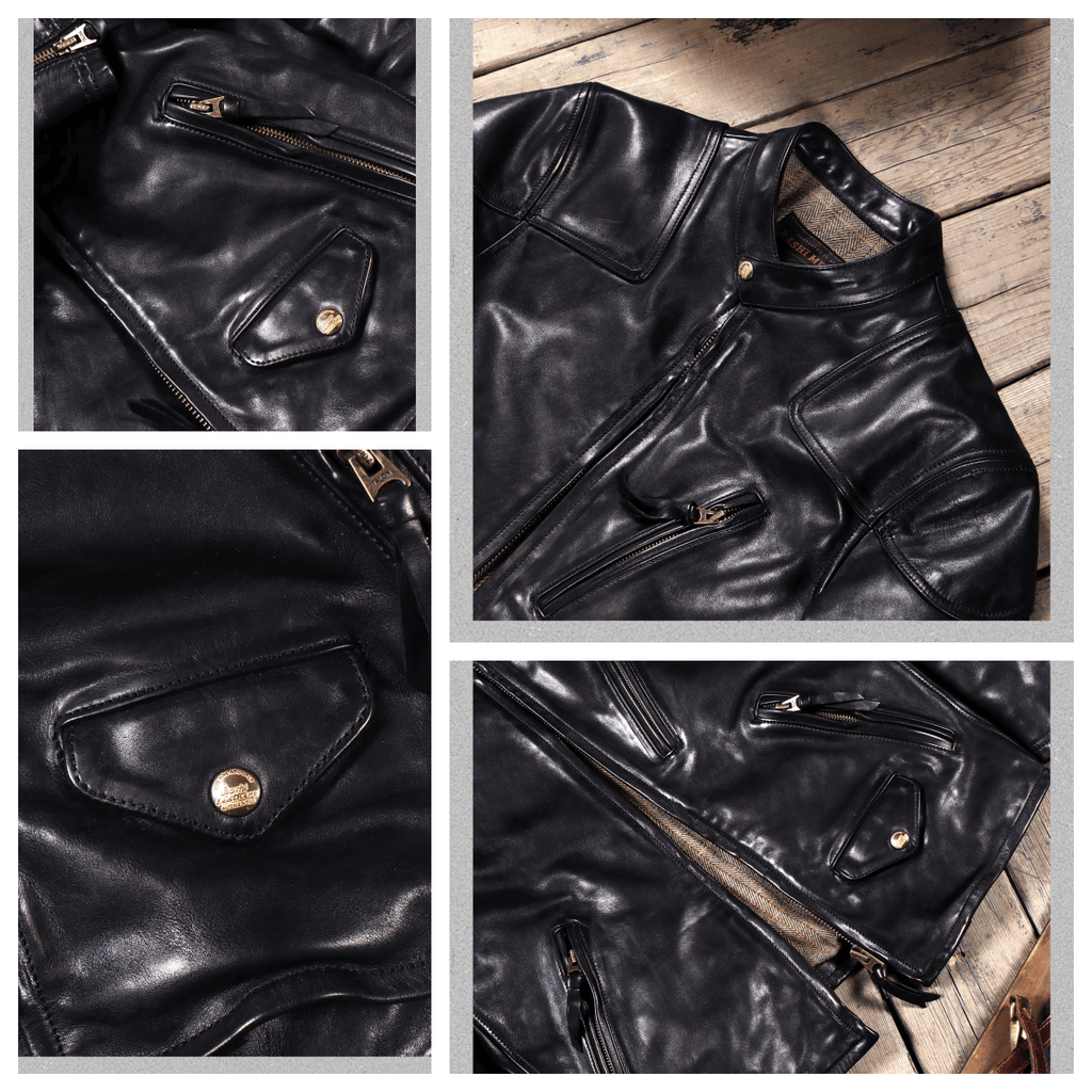 Men's Leather Jacket - Black Horsehide