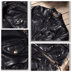 Men's Leather Jacket - Black Horsehide