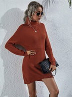 Women's Oversized Turtleneck Sweater – Casual Elegance - Black