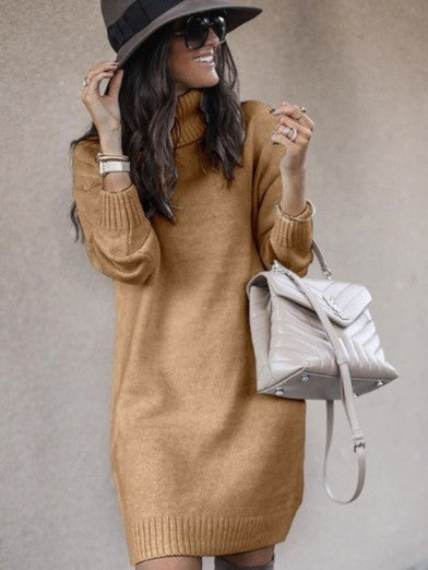 Women's Oversized Black Turtleneck Sweater Chic Acrylic - Blue
