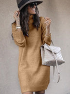 Women's Oversized Black Turtleneck Sweater Chic Acrylic - Blue