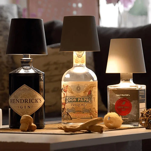 Bottle Lamp Converter - Rechargeable LED Light - Matte Black