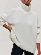 Women's Black Turtleneck Sweater Elegant Warm Comfortable - Gray
