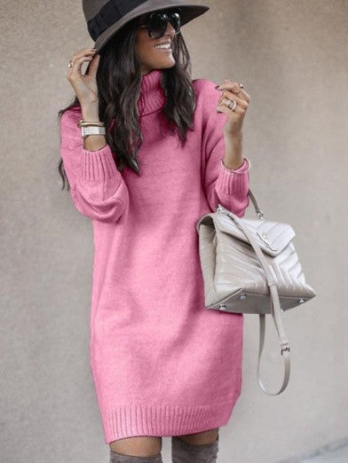 Women's Oversized Black Turtleneck Sweater Chic Acrylic - Blue