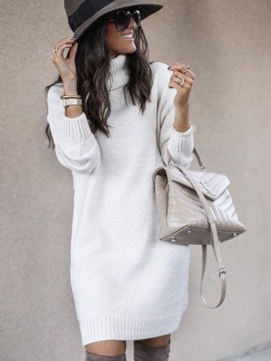 Women's Oversized Black Turtleneck Sweater Chic Acrylic - Blue