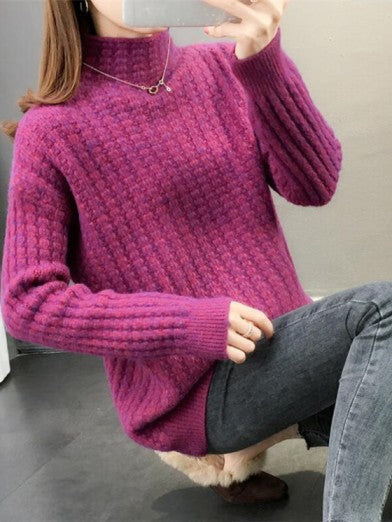 Women's Black Turtleneck Sweater Stylish Lightweight Soft Blend - Beige