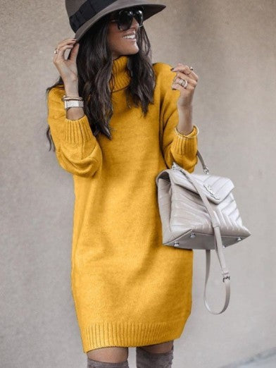 Women's Oversized Black Turtleneck Sweater Chic Acrylic - Blue