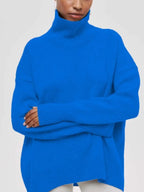 Women's Black Turtleneck Sweater Elegant Warm Comfortable - Gray