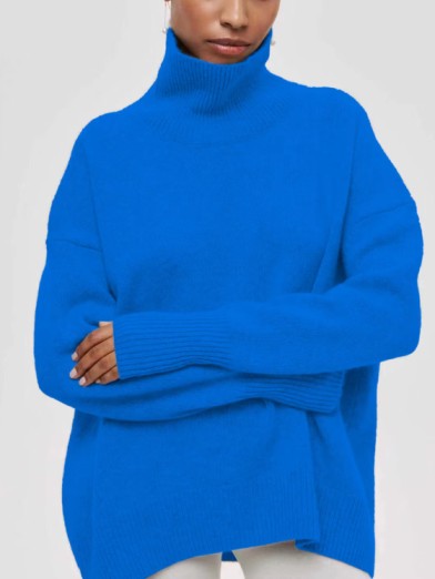 Women's Black Turtleneck Sweater Elegant Warm Comfortable - Gray
