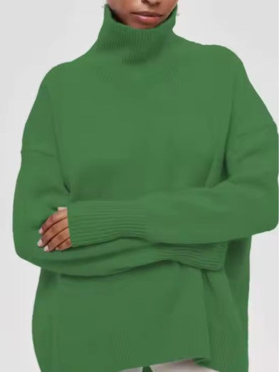 Women's Black Turtleneck Sweater Elegant Warm Comfortable - Gray