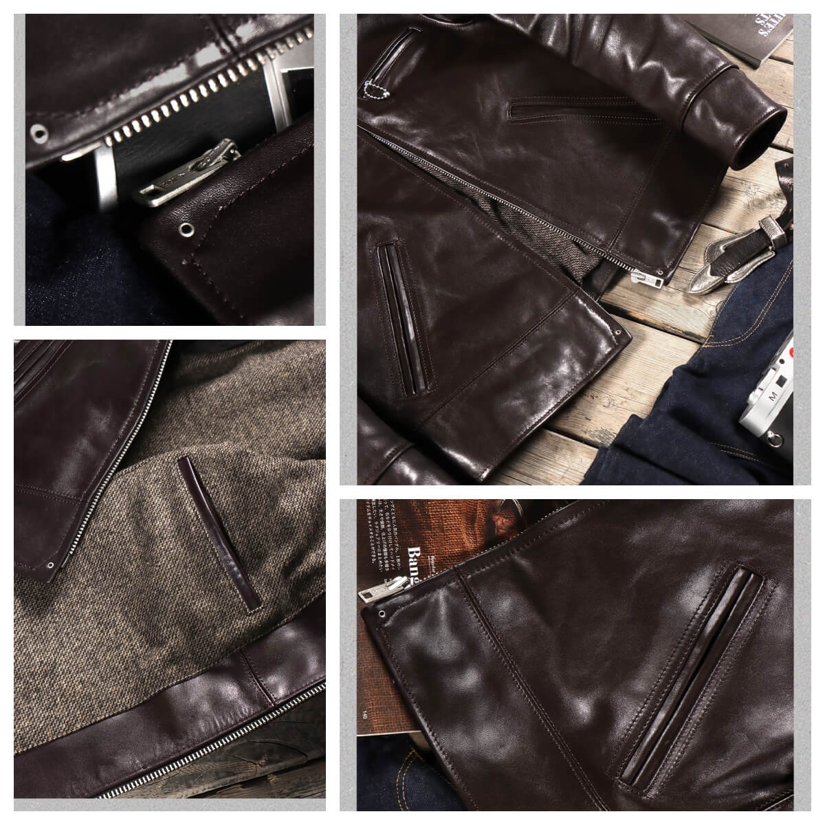 Men's Leather Jacket - Coffee