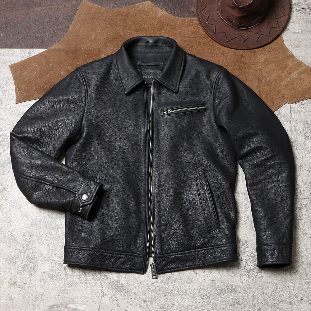 Men's Leather Jacket - Black