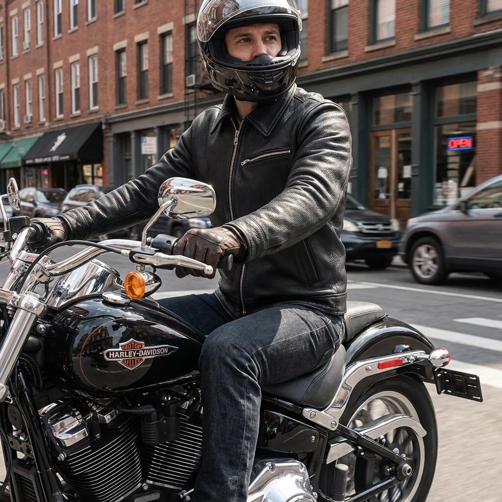 Men's Leather Jacket - Black