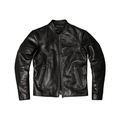 Men's 1930s Biker Jacket, Tumbled Cowhide - Black