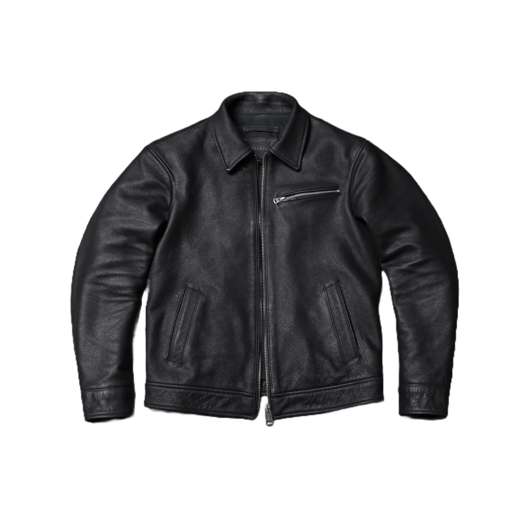 Men's 1930s Biker Jacket, Matte Black - Black