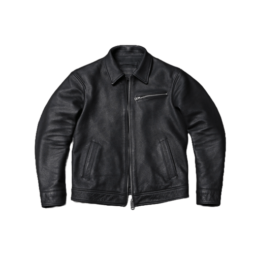 Men's 1930s Biker Jacket, Matte Black - Black