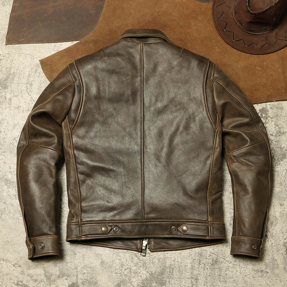 Men's Leather Jacket - Brown