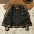 Men's Leather Jacket - Brown