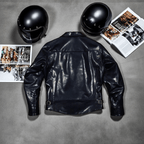 Men's Leather Jacket - Black Cowhide