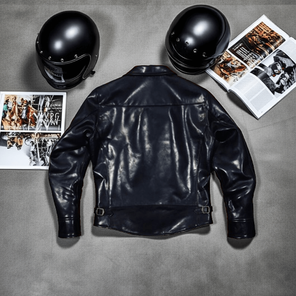 Men's Leather Jacket - Black Cowhide