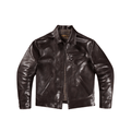 Men's 1930s Sports Leather Jacket Coffee - Coffee