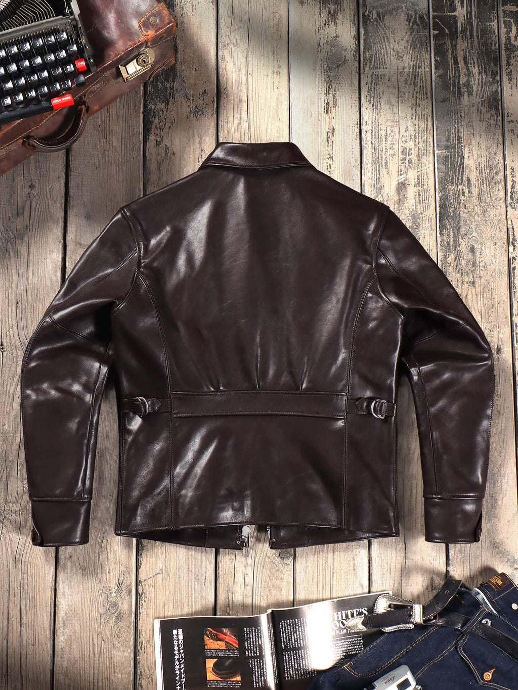 Men's Leather Jacket - Coffee
