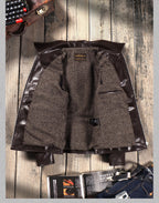 Men's Leather Jacket - Coffee