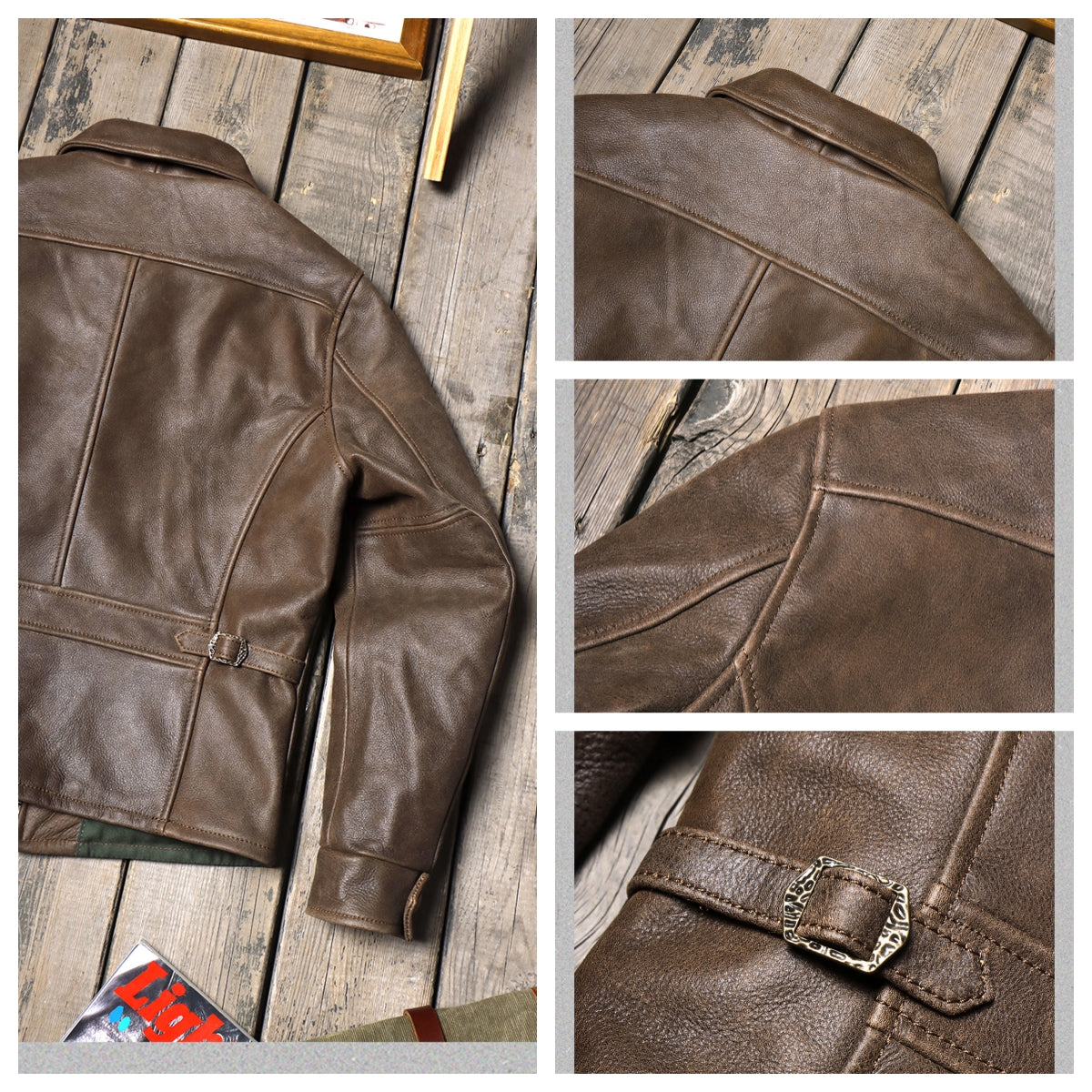 Men's Leather Jacket - 4XL