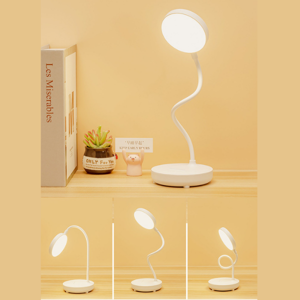 LED Desk Lamp with Adjustable Brightness & Flexible Neck