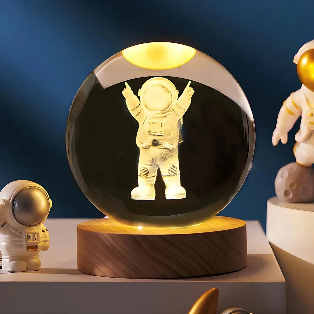 Cosmic Crystal Ball Lamp - Magical LED Home Decor - Saturn