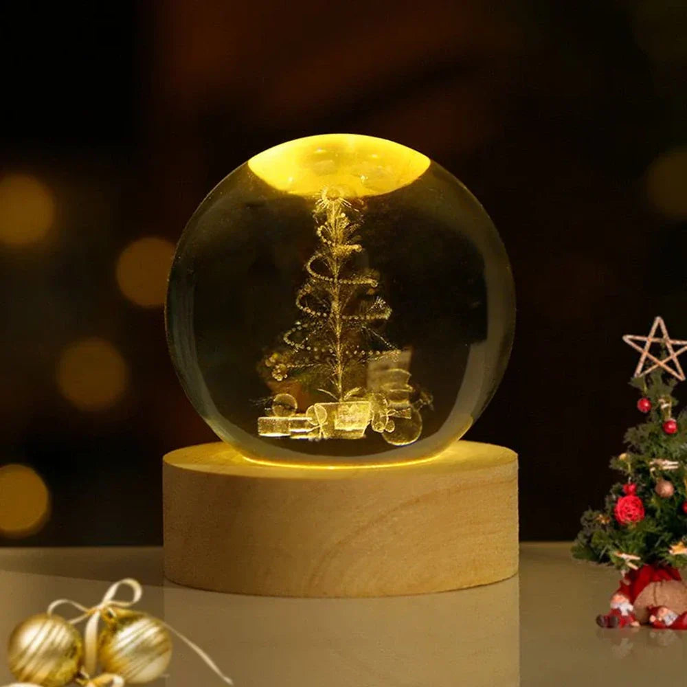 Cosmic Crystal Ball Lamp - Magical LED Home Decor - Santa Claus