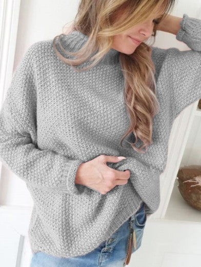 Women's Black Turtleneck Sweater Comfortable Bouclé Acrylic Blend - Beige