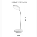 LED Desk Lamp with Adjustable Brightness & Flexible Neck