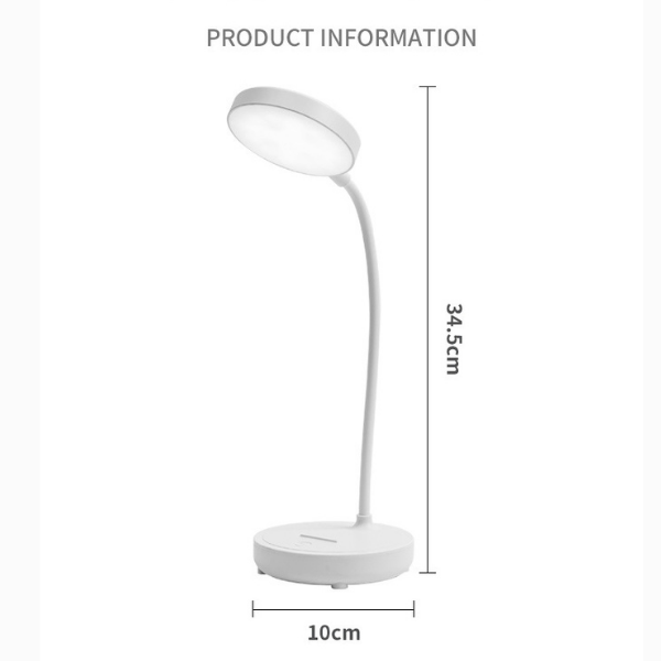LED Desk Lamp with Adjustable Brightness & Flexible Neck