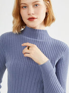 Women's Black Turtleneck Sweater Soft Viscose for Elegant Comfort - Black