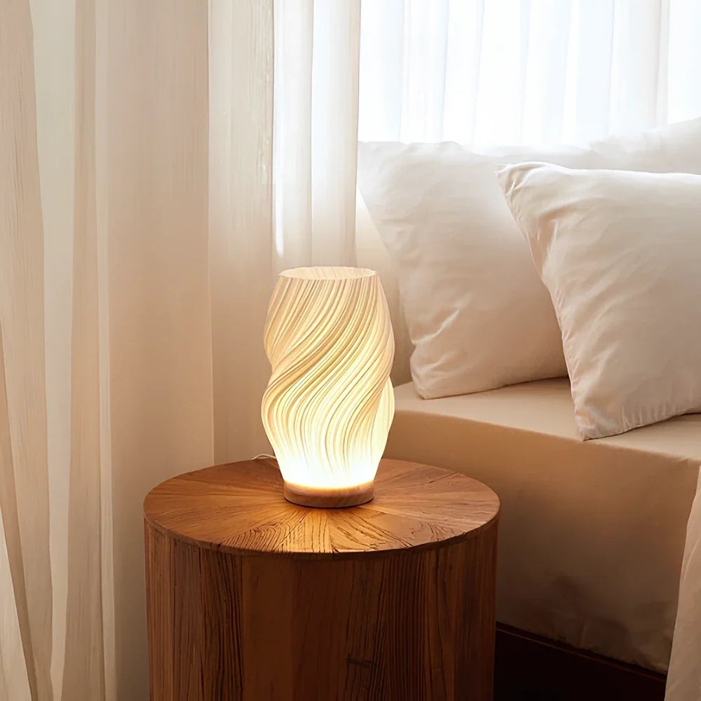 Contemporary Wave Accent Lamp - Adjustable Glow