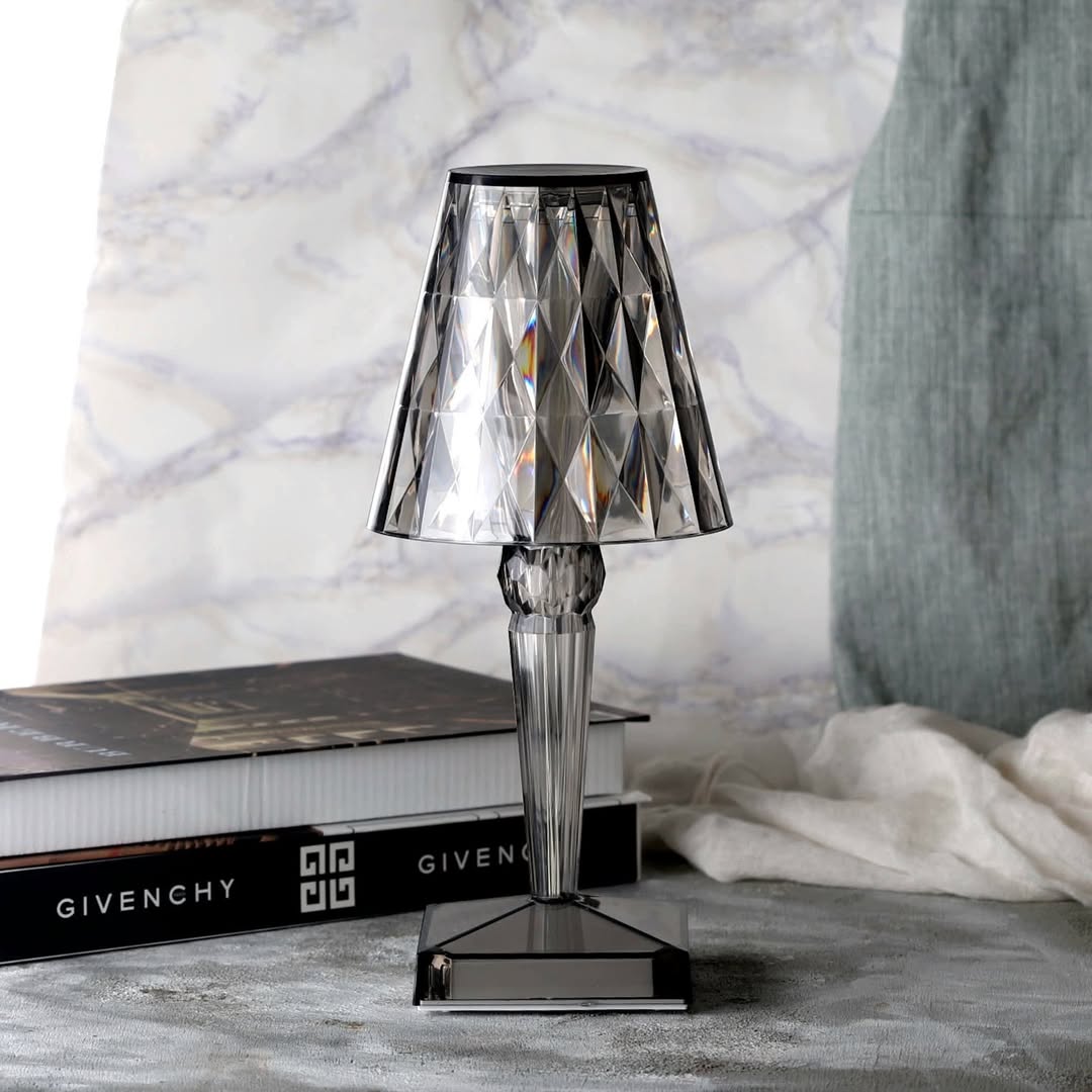 Elegant Crystal Accent Lamp - Dimmable Rechargeable Lighting