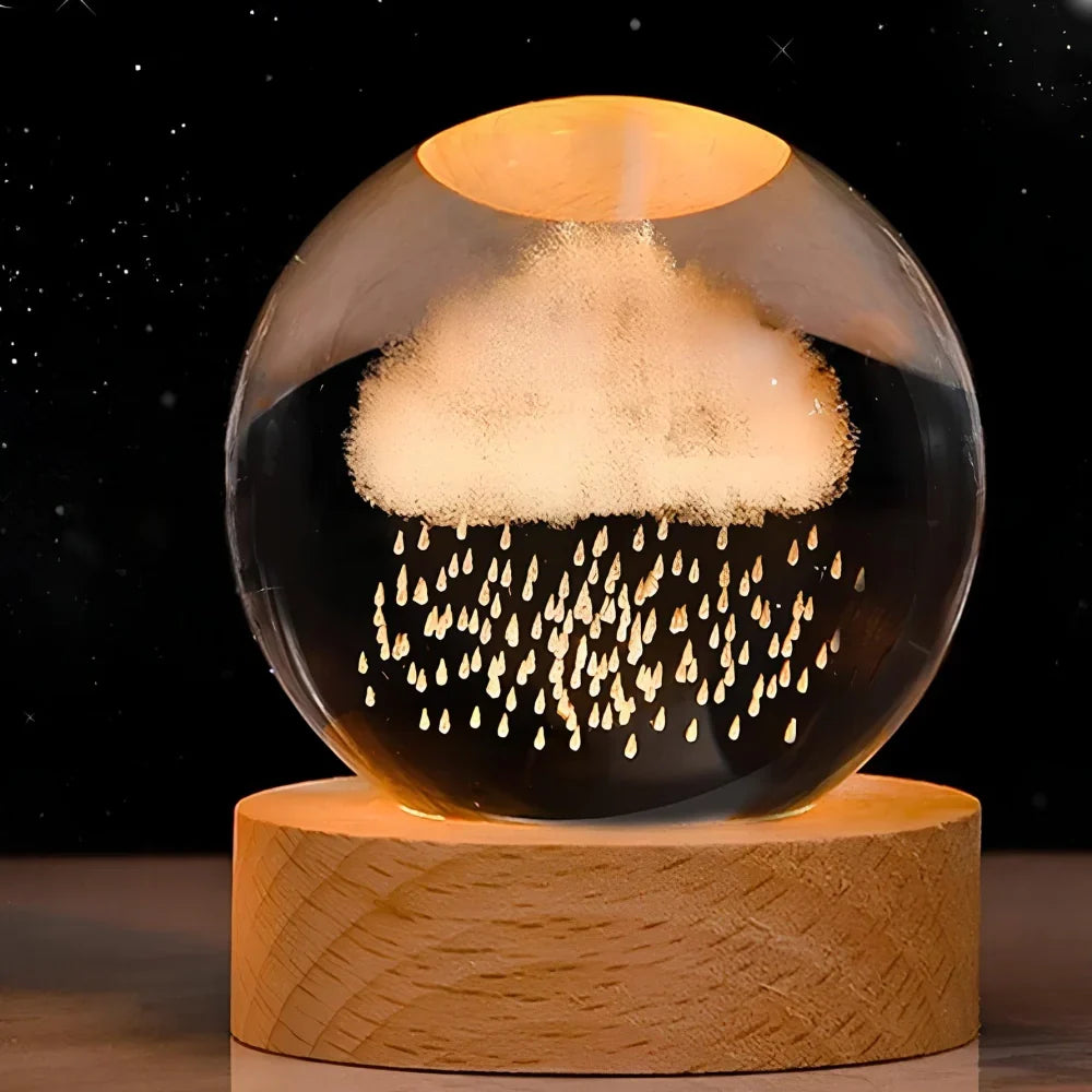 Cosmic Crystal Ball Lamp - Magical LED Home Decor - Teddy Bear