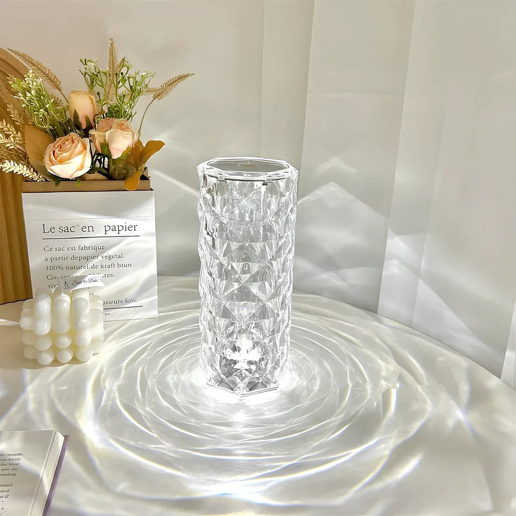 Elegant Crystal LED Lamp - 16 Colors with Remote Control