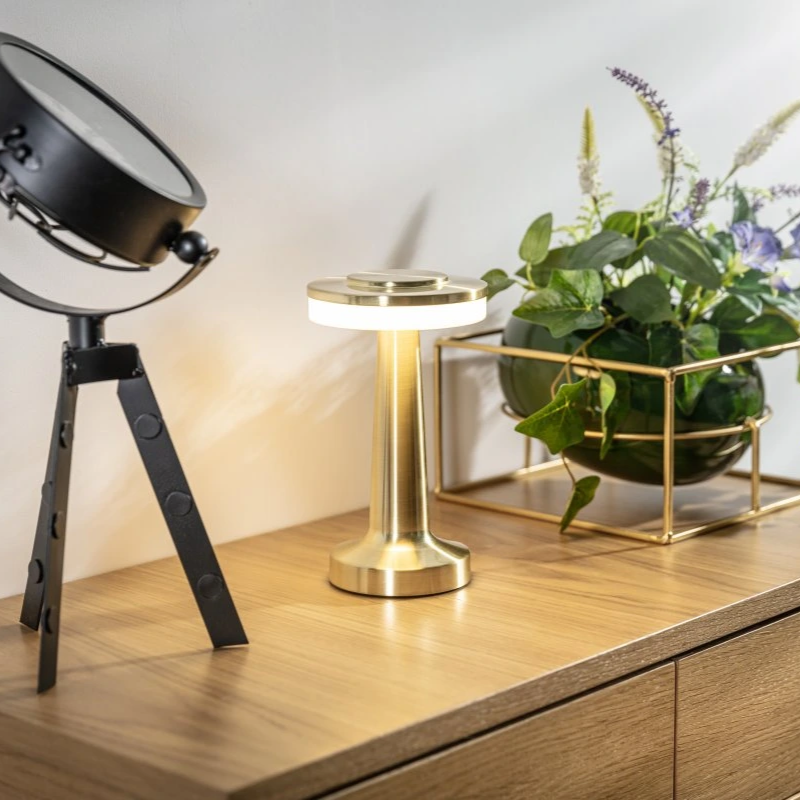 Portable Dimmable Table Lamp - Elegant Retro Design - Black