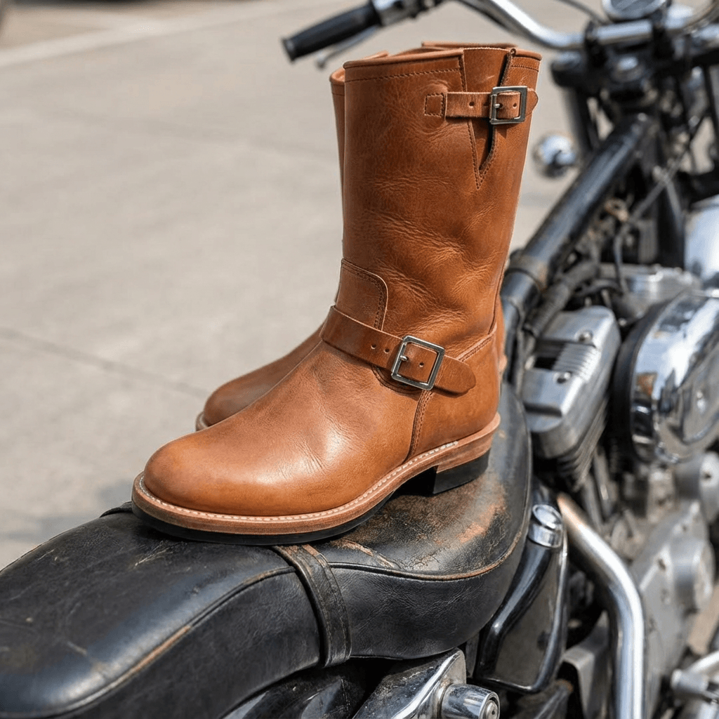 Men's Engineer Boots - Light Brown Teacore Leather