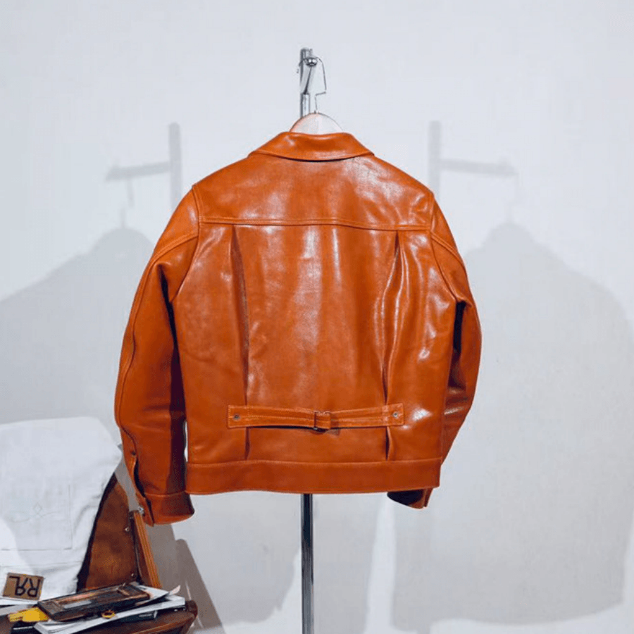 Men's Leather Jacket - Sunset Yellow